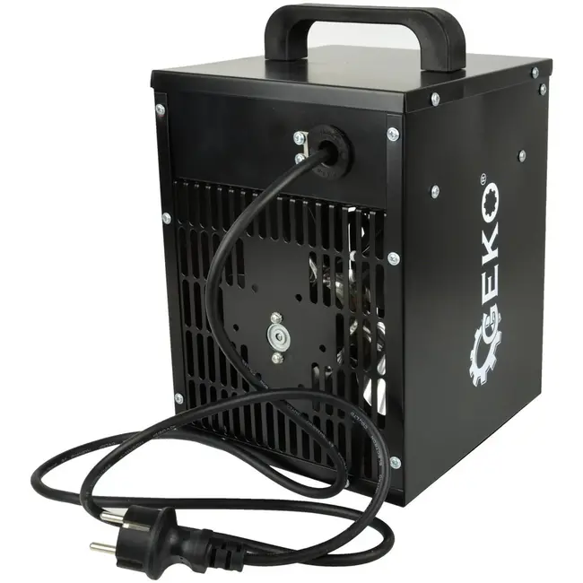 GEKO Industriële elektrische ventilatorkachel - 2kW - 3 standen - RVS en koper - Oververhittingsbeveiliging