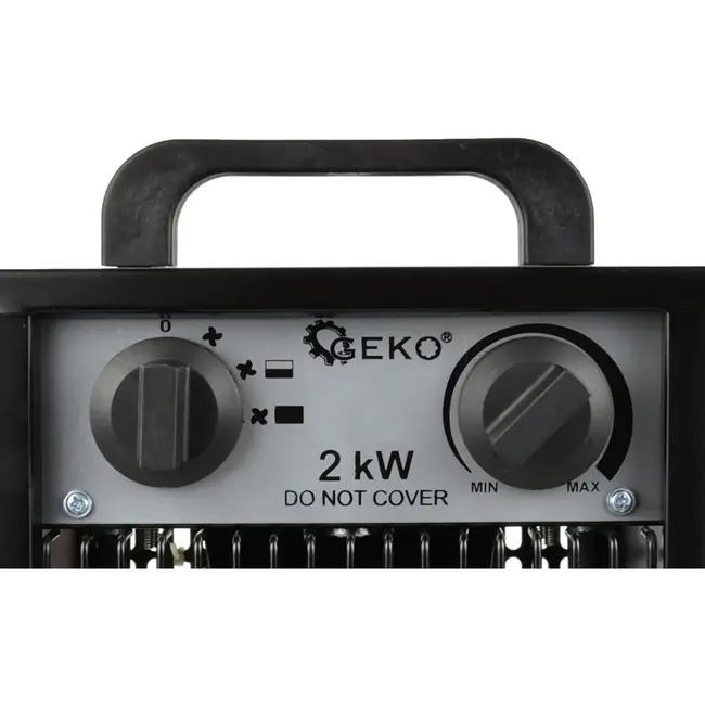 GEKO Industriële elektrische ventilatorkachel - 2kW - 3 standen - RVS en koper - Oververhittingsbeveiliging