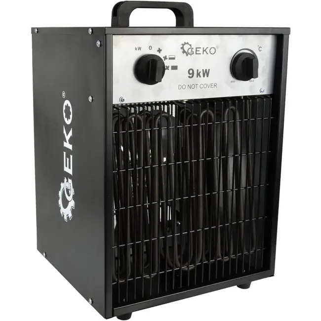 GEKO Industriële ventilatorkachel - 9kW - 3 warmtestanden - RVS en koper - 400V