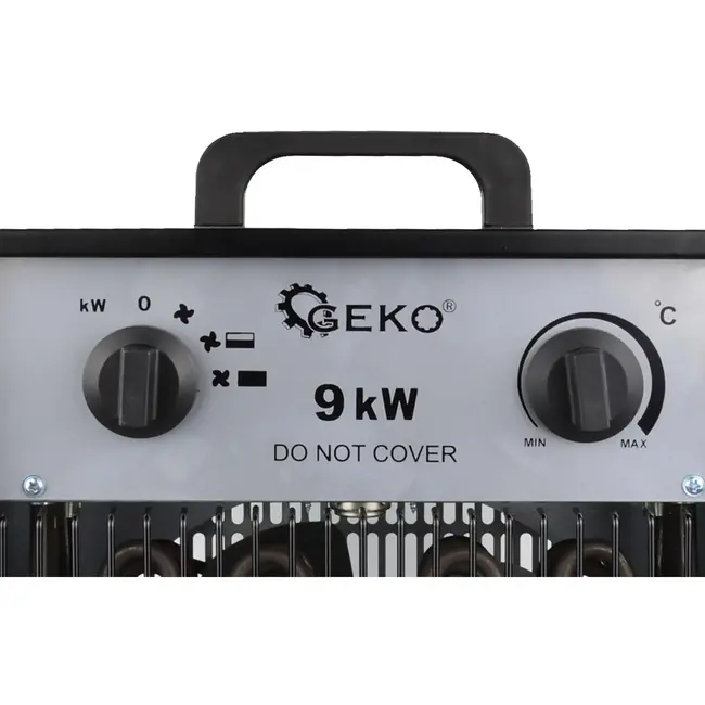 GEKO Industriële ventilatorkachel - 9kW - 3 warmtestanden - RVS en koper - 400V