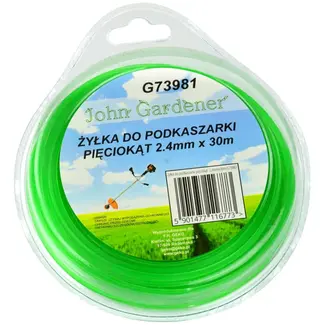 John Gardener Nylon draad - pentagonaal - slijtvast - 2,4 mm - groen - 30 m