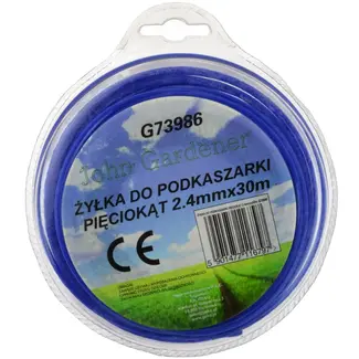 John Gardener Hexagonale nylondraad - 2,4 mm - 30 m - Blauw - Hoge snijprestaties