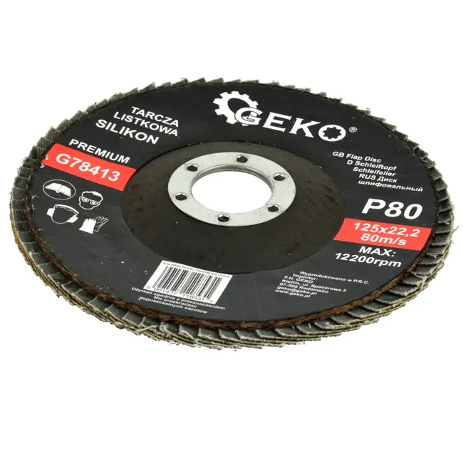 GEKO Silicon Carbide Schuurschijf - 125 mm - Grit 80 - Voor Steen en Glas - 10 stuks