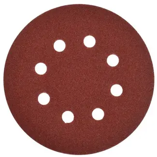 GEKO Klittenband schuurschijf - aluminiumoxide - 125 mm - P120 - 8 stofgaten - 50 stuks