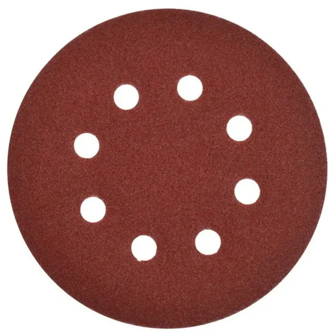GEKO Klittenband schuurschijf - aluminiumoxide - 125 mm - P120 - 8 stofgaten - 50 stuks