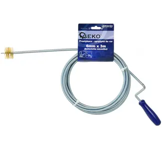 GEKO Flexibele afvoerontstopper - 6 mm x 3 m - met borsteluiteinde
