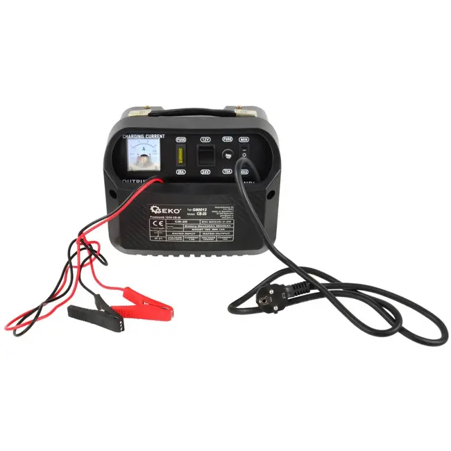 GEKO Acculader - 230V Ingang - 12/24V Uitgang - 16A Stroomsterkte - Voor 60-240 Ah Batterijen