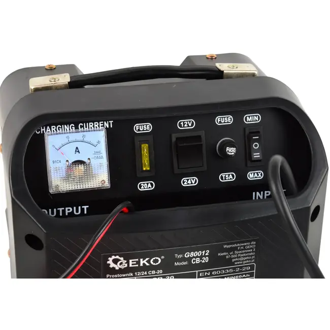 GEKO Acculader - 230V Ingang - 12/24V Uitgang - 16A Stroomsterkte - Voor 60-240 Ah Batterijen