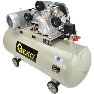 GEKO Triple cilinder luchtcompressor - 200L - 490 L/min - 8 bar - 400V - Staal - Horizontaal ontwerp
