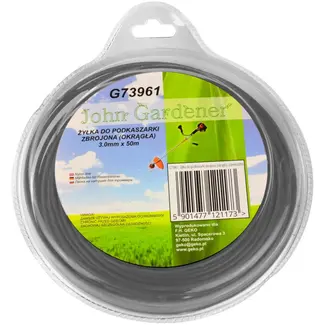 John Gardener Nylon maaidraad - 3,0 mm dik - 50 m lang - Rond - Versterkt