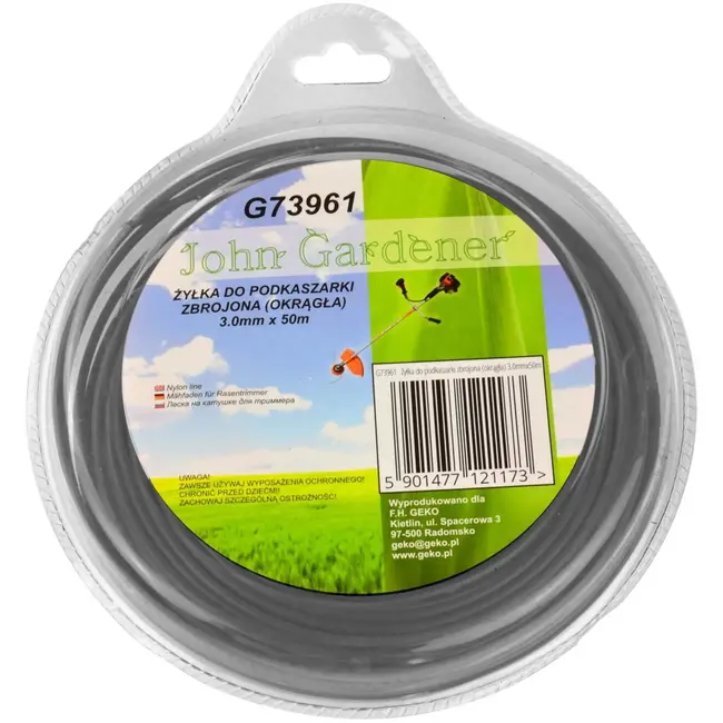 GEKO Nylon maaidraad - 3,0 mm dik - 50 m lang - Rond - Versterkt