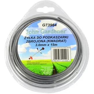 John Gardener Nylon lijn - 3,0 mm dik - 15 m lang - Vierkant - Versterkt ontwerp