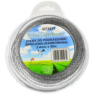 John Gardener Nylon lijn - 2,4 mm - 50 m - versterkt en gegolfd