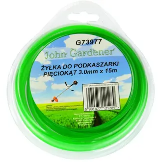 John Gardener Nylon snoer - pentagonaal - groen - 3,0 mm x 15 m