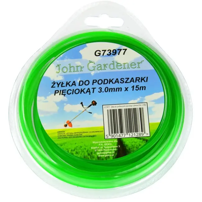 GEKO Nylon snoer - pentagonaal - groen - 3,0 mm x 15 m