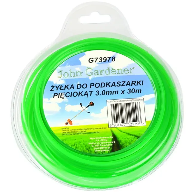 GEKO Nylon lijn - Pentagonaal - 3,0 mm x 30 m - Groen - Hoge snij-efficiëntie