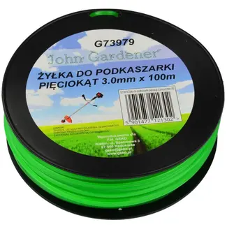 John Gardener Nylon snijlijn - pentagonaal - 3,0 mm x 100 m - groen