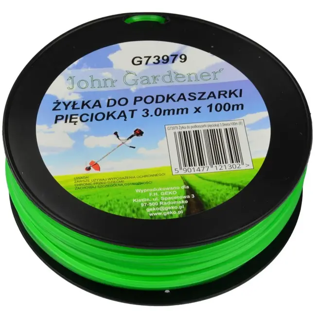 GEKO Nylon snijlijn - pentagonaal - 3,0 mm x 100 m - groen
