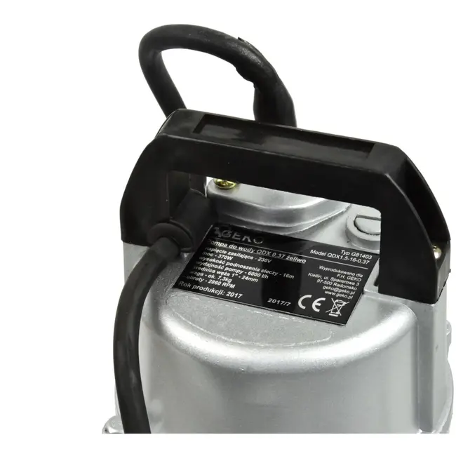 GEKO Compacte dompelpomp - 370W - 6000 l/u - 16 m opvoerhoogte - 24 mm slangdiameter