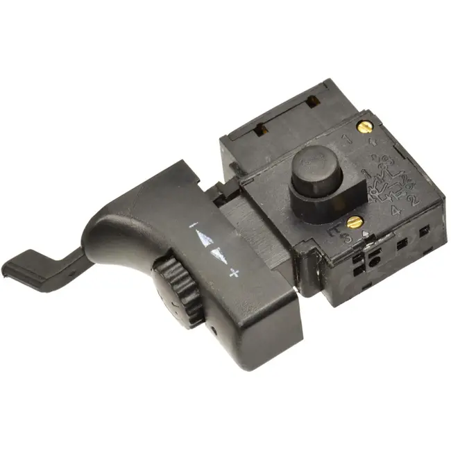 GEKO Schakelaar met snelheidsregeling en draairichting - compact ontwerp - 81 mm - zwart