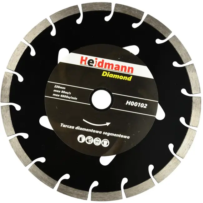 Heidmann Diamantschijf - Gesegmenteerd - 230 mm - Voor Nat en Droog Gebruik - Zwart