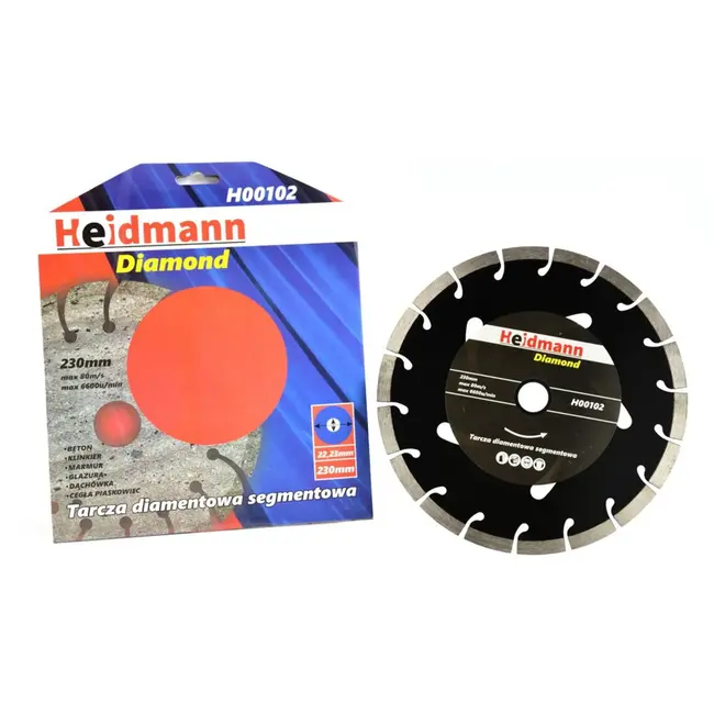 Heidmann Diamantschijf - Gesegmenteerd - 230 mm - Voor Nat en Droog Gebruik - Zwart