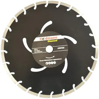 Heidmann Diamantschijf - Gesegmenteerd - 350 mm - Voor Beton en Graniet - Zwart
