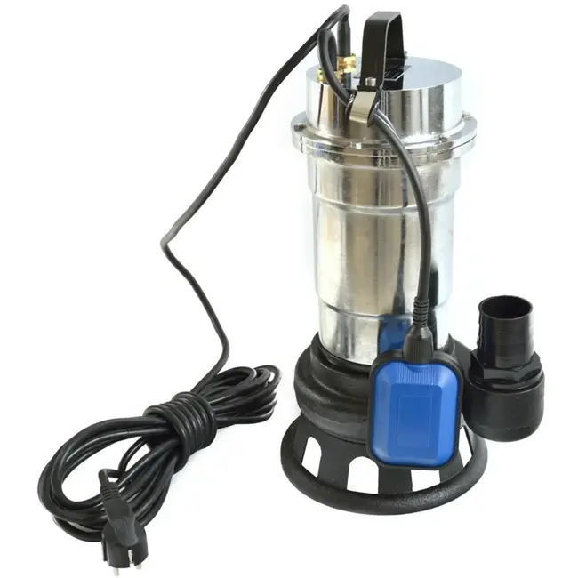 Heidmann Pompa voor vuil water - 6-bladige versnipperaar - 17.000 l/u - met vlotterschakelaar - nikkelafwerking