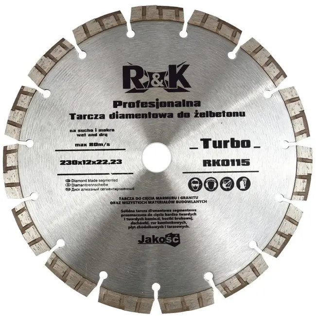 GEKO Diamantzaagblad - Turbo Segment - 230 mm - Universeel Droog/Nat Snijden