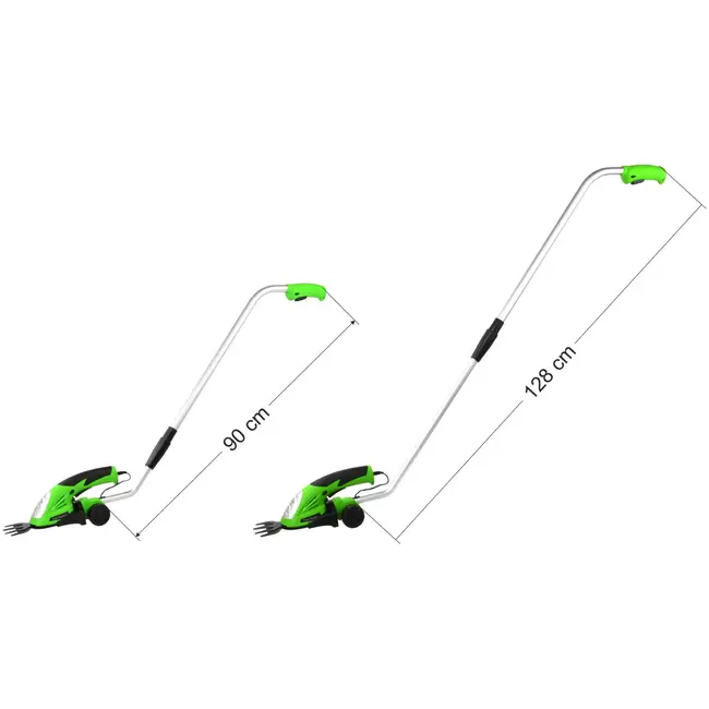 GEKO Draadloze grasschaar met 2 messen en ergonomische greep - 120 mm - Inclusief oplader en steel