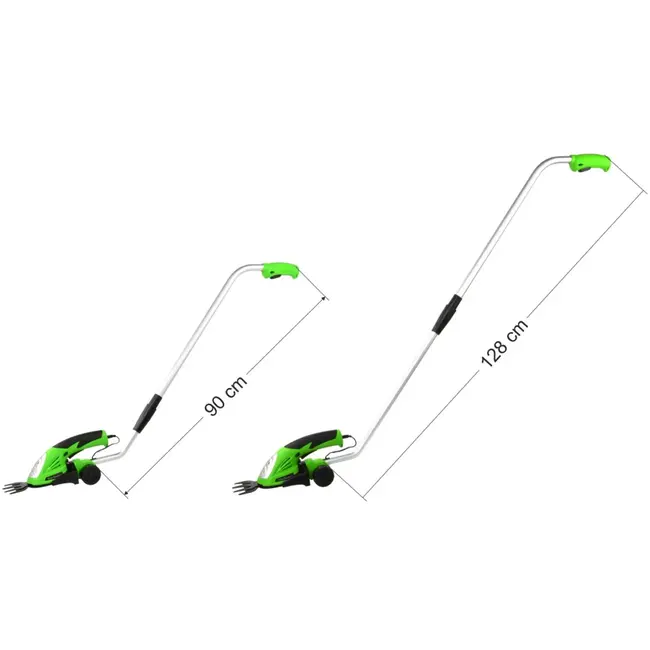 GEKO Draadloze grasschaar met 2 messen en ergonomische greep - 120 mm - Inclusief oplader en steel