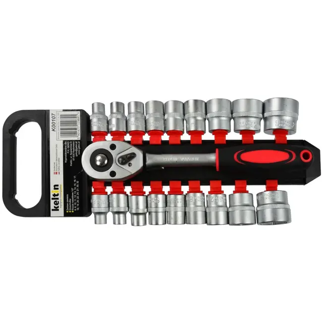 Keltin 19-delige doppenset - Cr-V staal - 8-32 mm - ergonomische ratel - antislip handgreep