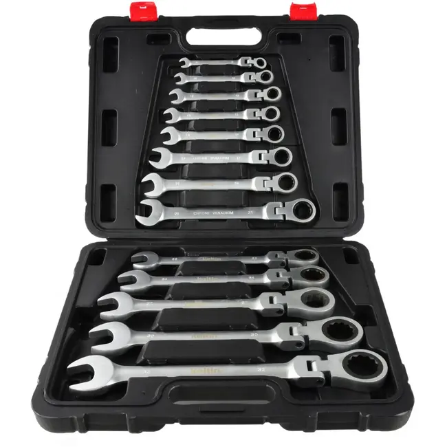 Keltin Reversible ratelsleutelset - 8-32 mm - 13-delig - Chroom-Vanadium - Elliptisch ontwerp