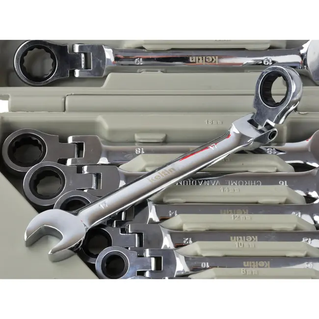 Keltin Reversible ratelsleutelset - 12-delig - 8-19 mm - Chrome-Vanadium - Ergonomisch ontwerp