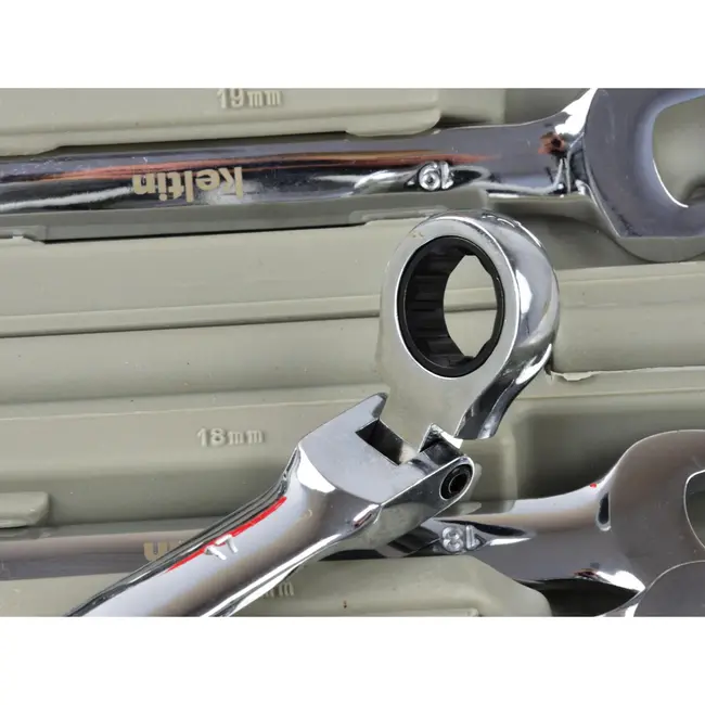 Keltin Reversible ratelsleutelset - 12-delig - 8-19 mm - Chrome-Vanadium - Ergonomisch ontwerp