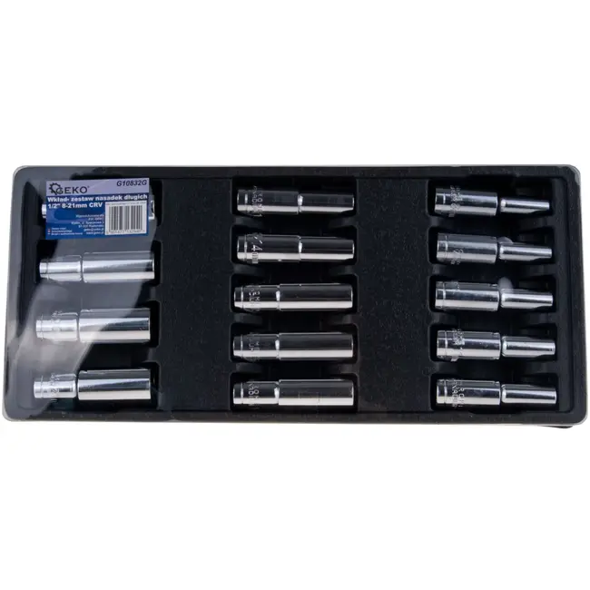 GEKO Diep 6-punts dopsleutelset - Chroom vanadium - Corrosiebestendig - 14-delig