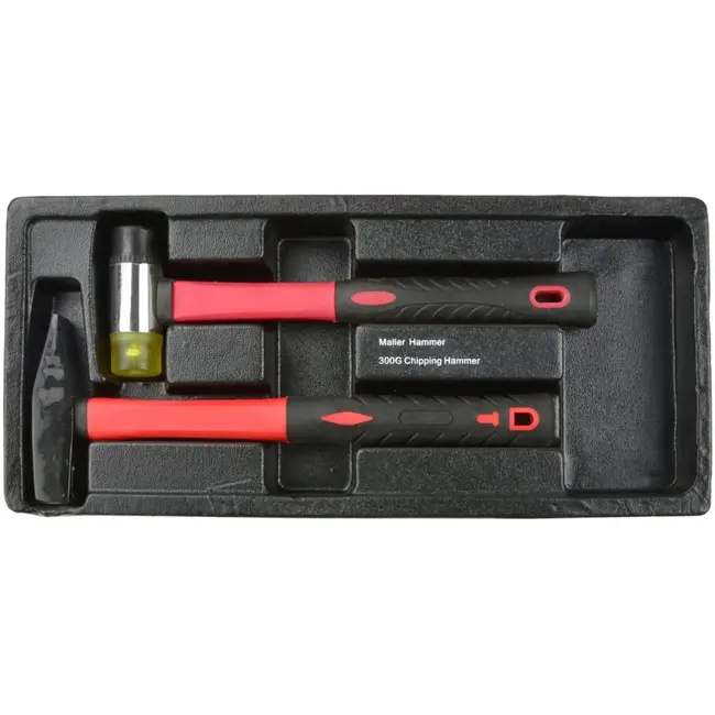 GEKO Hamer- en beitelset met lade-inzet - 2 stuks - compact ontwerp