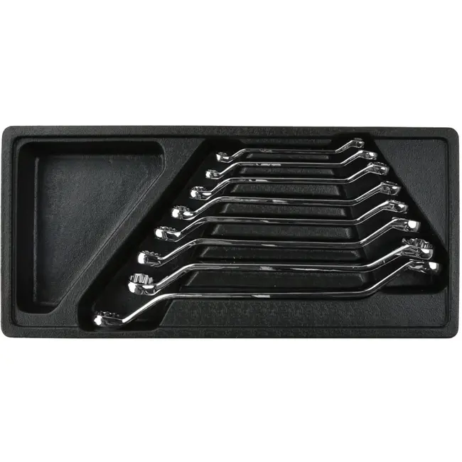 GEKO Offset ringsleutelset - Dubbelzijdig - Chroom vanadium - 6-22 mm - 8-delig