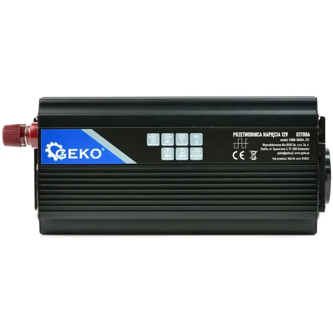 GEKO Omvormer 12V naar 230V - 800/1600W - USB-poort - Slimme koeling