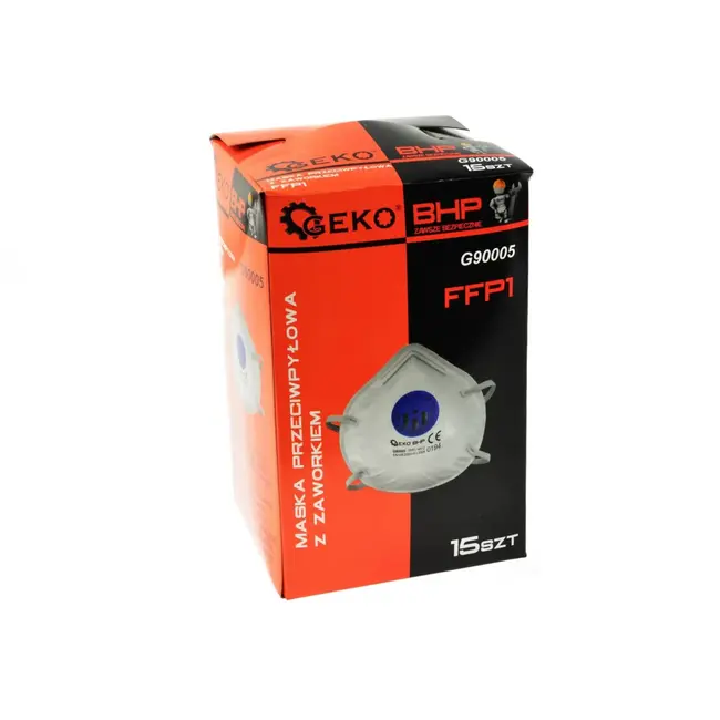 GEKO Stofmasker FFP1 met ventiel - Ergonomisch - 15 stuks - Niet herbruikbaar