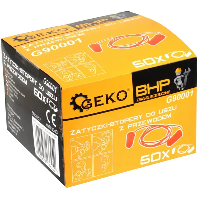 GEKO Oordopjes met nekkoord - PU schuim - Geluidsreductie 32 dB - 50 paar - 50 stuks