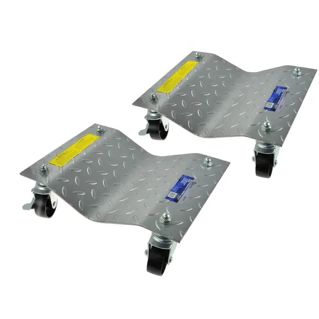 GEKO Set van 2 voertuigtransportdollies - 680 kg capaciteit - Stalen constructie - Zwenkwielen met rem