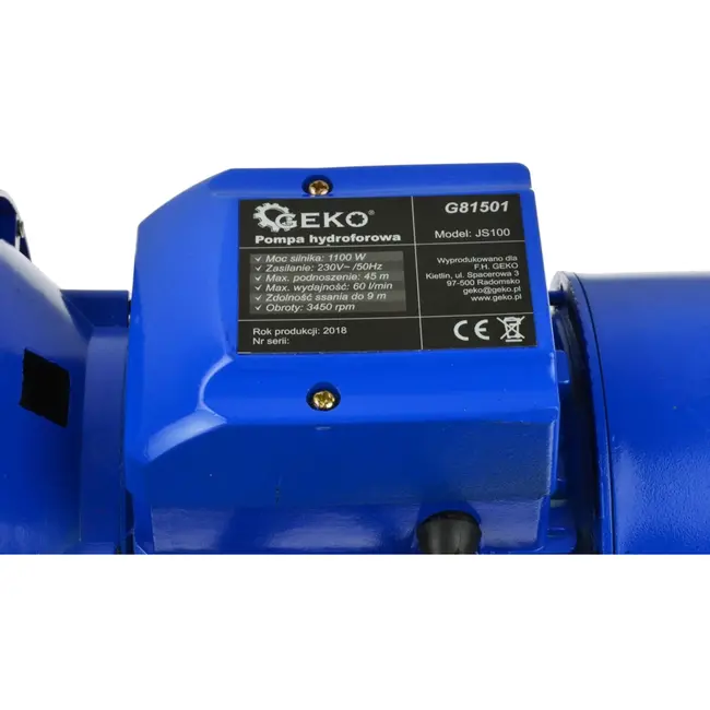 GEKO Hydrofoorpomp - Zelfaanzuigend - 1100W - RVS - 60 l/min - 8 bar