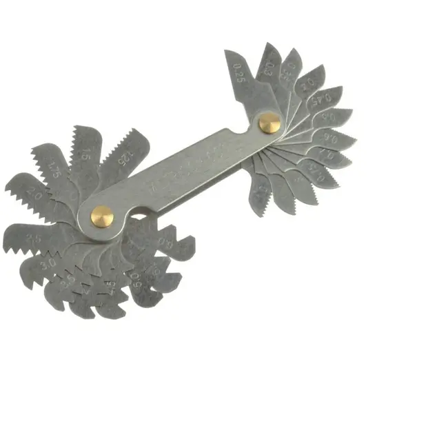 GEKO Schroefdraadmeter - 0,25-6 mm - 24 bladen - Staal - 60° hoek