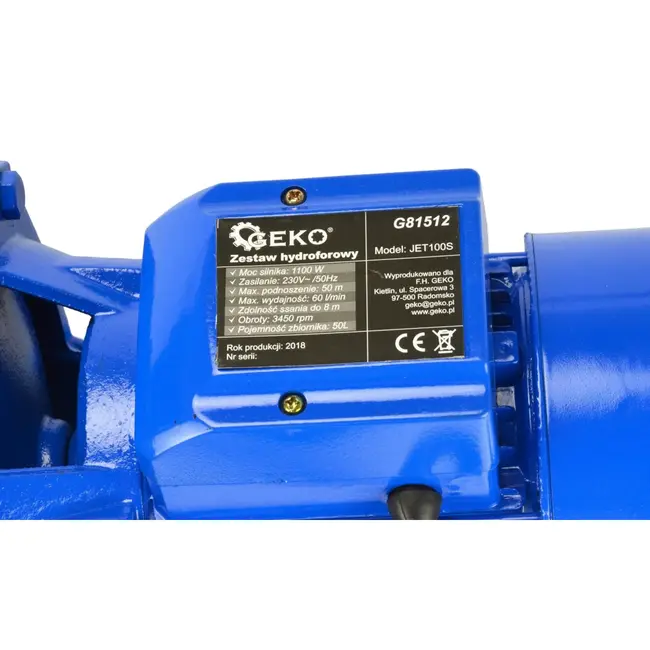 GEKO Waterbooster Set - Zelfaanzuigend - 50L Tank - 1100W Motor - Max. 60 l/min