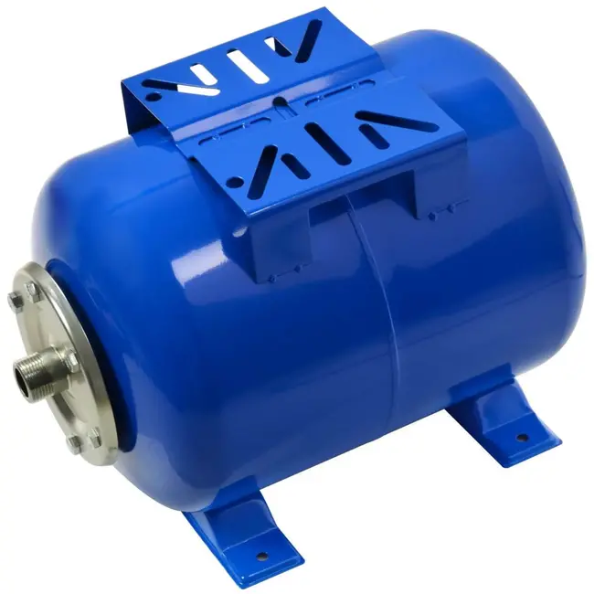 GEKO Drukvat staal 24L - Horizontaal - Met membraan - Snelle montage