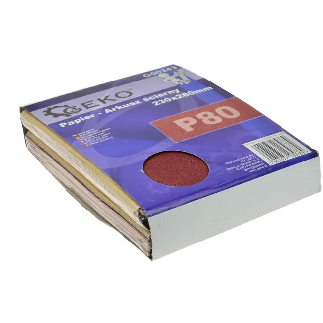 GEKO Schuurpapier - Aluminiumoxide - Waterdicht - P80 - 230x280mm - 100 stuks