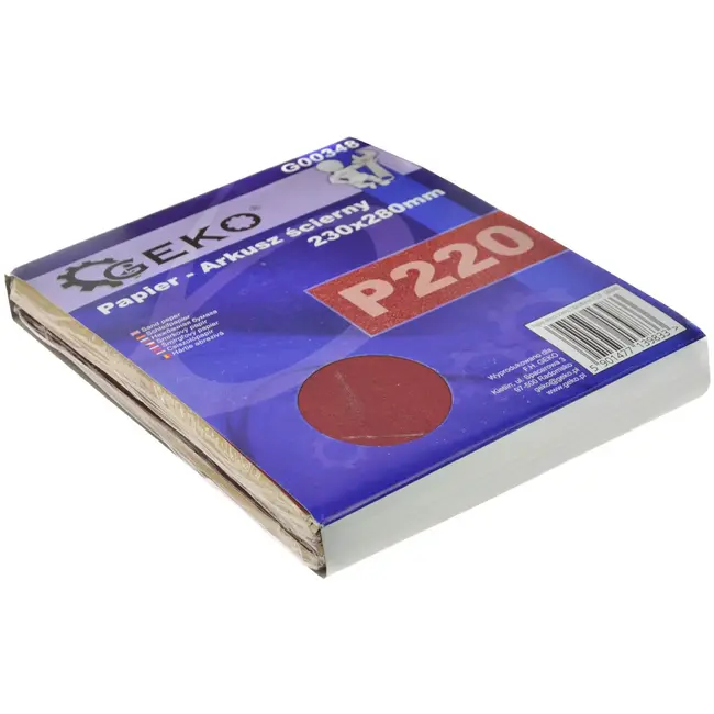 GEKO Schuurpapier - Aluminiumoxide - Waterproof - P220 - 230x280 mm - 100 stuks