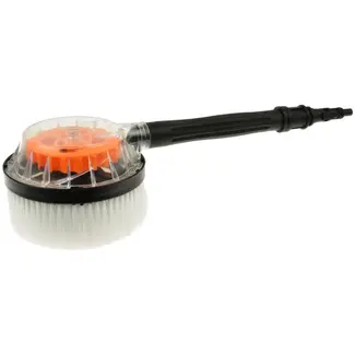 GEKO Rotatieborstel voor hogedrukreiniger - 360° - Zachte borstelharen - 145 mm - Compatibel met tuinslang