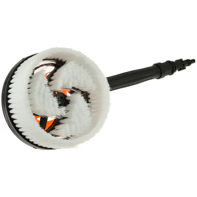 GEKO Rotatieborstel voor hogedrukreiniger - 360° - Zachte borstelharen - 145 mm - Compatibel met tuinslang